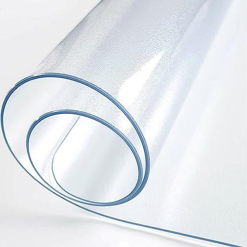 Zhaomi Película Protectora De Escritorio De PVC Esmerilado Transparente, Mantel Esmerilado Transparente De 1,0mm, Tapete De Mesa De Vinilo Rectangular, Adecuado para Escritorios (70x120cm/28x47in)