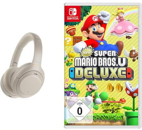 Sony WH-1000XM4 kabellose Bluetooth Noise Cancelling Kopfhörer 30h Akku & Nintendo New Super Mario Bros. U Deluxe - [Nintendo Switch]