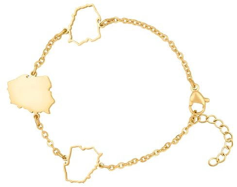 d'origine Polen Landkarten Armband Gold Unisex Damen Herren, Polnischer Schmuck, Polnisches Armband, Polen Flaggen Schmuck