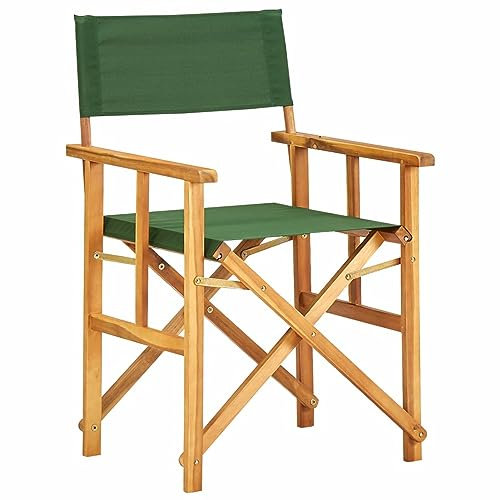 ZEYUAN Regiestuhl Akazie Massivholz Grün, Balkon Stuhl, Outdoor Patio Dining Chairs, Gartenmöbel, Stühle Für Die Terrasse