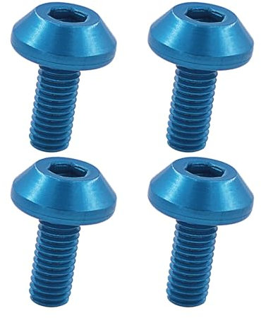 QSTDGVPW 4X Fahrrad Wasserflaschenhalter Schraube, M5 X 12 Mm, Griff Riser Schraube, Langlebige Blechschraube, Aluminiumlegierung, Fahrradschraube, Wasserkoche, Blau