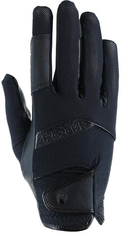 Roeckl Sports Reithandschuh Millero, Freizeit Sommer Handschuh, Schwarz 6