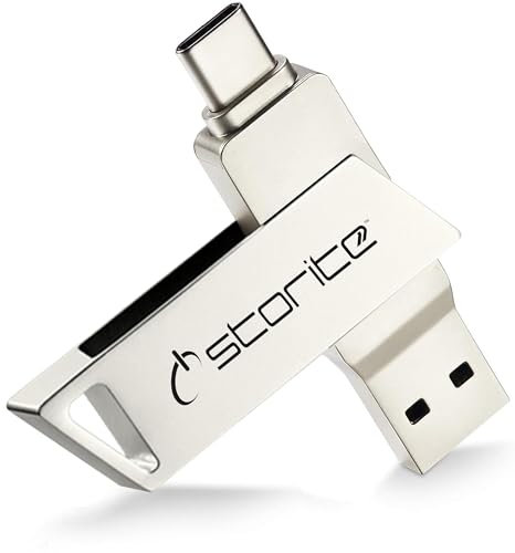 STORITE 3.0 USB Stick 512GB, Flash Drive, 2-in-1 USB C Stick, Thumb Drive – Pen Drive, Hochgeschwindigkeits-Fotostick, kompatibel mit iPhone – 15-Serie, Android, Laptop, Tablet, Computer (Silber)