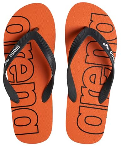 ARENA Herren Badeschuhe Pantoletten Zehentrenner Poolsandalen Badesandale Hook, Farbe:Orange, Artikel:-304 nespola/Asphalt, Schuhgröße:EUR 43