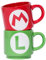 Nintendo Super Mario Brothers Initial Mugs Set