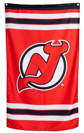 Calhoun NHL Offiziell lizenziertes Indoor-Team-Logo-Wandbanner – New Jersey Devils (76,2 x 127 cm)
