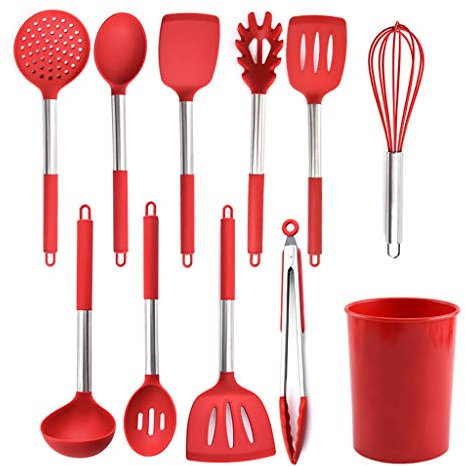 Ustensiles de cuisine avec poignée en acier inoxydable et spatules