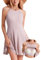 ANYFITTING Robe de Dames avec Soutien-Gorge Intégré Ete Robe sans Manches Respirant en Col Rond Casual Mini Robe Slim Élégant Dos Nu Une Mini-Robe Trapèze Rose Clair XL