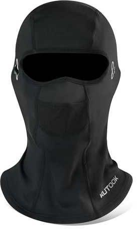 KUTOOK Sturmhaube Fahrrad Motorrad Winter Warm Skimaske Balaclava Gesichtshaube Winddicht Herbst Herren Damen Skimaske für Outdoor Sport Radfahren Snowboarden Ski Schwarz