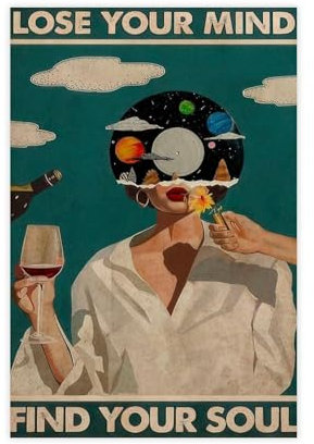 acalur Loser Your Mind Find Your Soul Vintage-Leinwand-Poster, Schlafzimmer, Dekoration, Landschaft, Büro, Raumdekoration, Geschenk, 30 x 45 cm