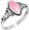 Jeweloporium Bague en argent sterling 925 pour femme Taille ajustable 49 à 59.5 Rose Quartz rose Gemme Costume Petite Bague en argent Saint Valentin - Cadeau Ancien Bijoux