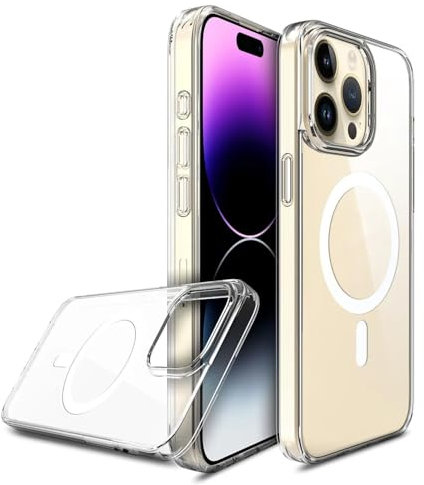 Magnetic Clear Case for iPhone 12, iPhone 12 Pro, Compatible with MagSafe Wireless Charging, Anti-Scratch Transparent Non Yellowing Clear Hard Back Mobile Phone Bumper Cover for iPhone 12/12Pro