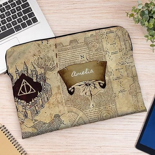 Wanapix | Funda Portatil 15/16 Pulgadas Personalizada| Funda Ordenador con Nombre | Bolsa Portatil | 40x28 cm | Películas Mago