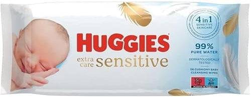 Huggies Pure Extra Care Sensitive Wipes, 56pcs