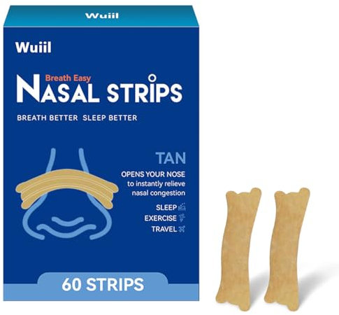 60 Stück Nasenpflaster,Nasenpflaster Schnarchen,Nasal Strips,Anti Schnarch Pflaster,Extra Starke Nasenstrips Gegen Schnarchen,Besser Atmen Bei Verstopfter Nase,Für Eine Bessere Schlafqualität
