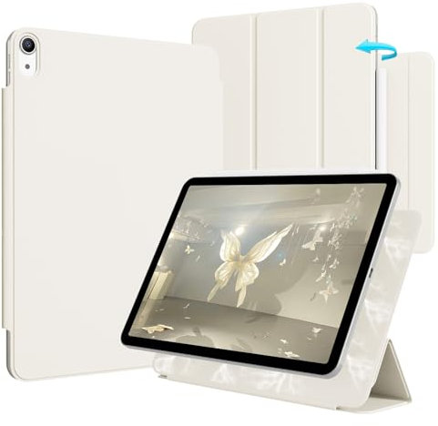 ZOYU Magnetisch Hülle für iPad 2025 11. Generation A16, für iPad 10. Generation 2022 10,9 Zoll, Starke Magnetische Adsorption, Leicht und langlebig, Auto Wachen/Schlafen, Weiß