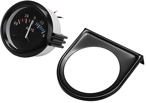 Tomotato Amperometro DC 12V, 60-0-60 AMP 52mm 2in Amperometro Universale per Auto, Moto e Veicoli