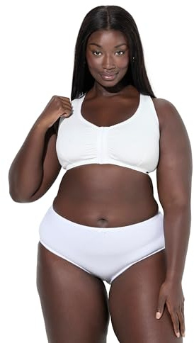 Ulla Popken Damen große Größen Übergrößen Plus Size Bustier, Still-BH, Vorderverschluss schneeweiß 130D 842928200-130D