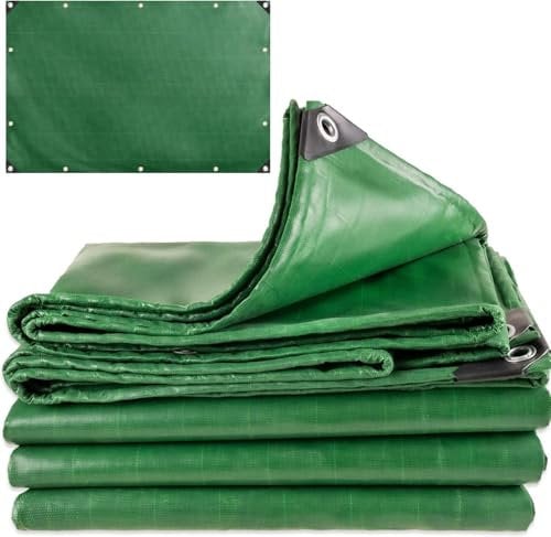 Telo/Telone Impermeabile Esterno - 4x5 METRI - ANTISTRAPPO - DURABILITA' 5 ANNI, PVC, Telo Copritutto Senza Elastici Inclusi, Telone Occhiellato Rinforzato, Verde, 110gr/mq