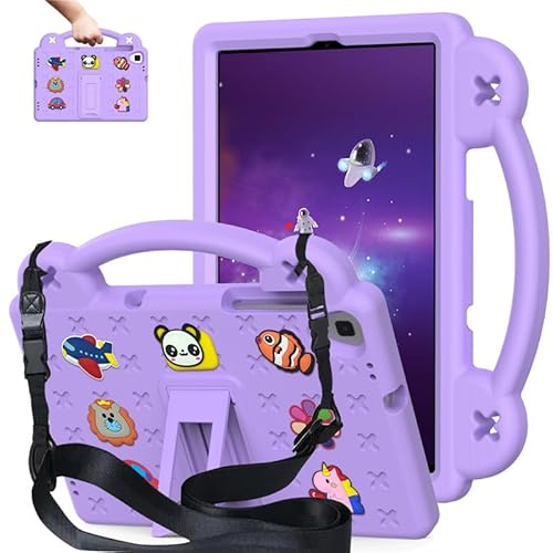 Corgitech Case for Lenovo Tab M10 FHD Plus (2nd Gen) TB-X606F/TB-X606X 10.3 inch,Kids EVA Shockproof Cover,With kickstand Handle Grip & Shoulder Strap,Gift For Boys Girls (Purple)