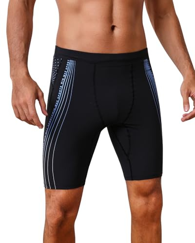 WIN.MAX pour Homme Athletic Solid Swim Jammers, Endurance Long Racing Training Maillot de Bain