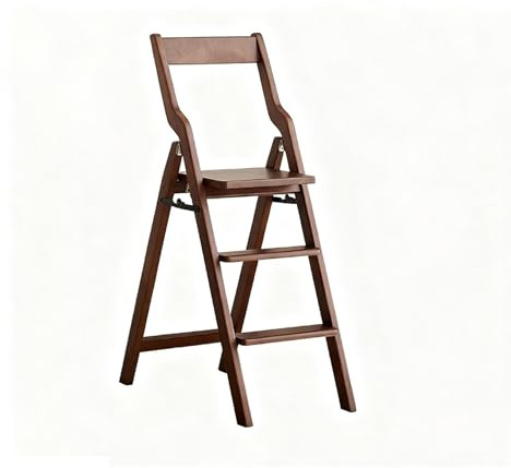 Klappbare 2/3-Stufen-Dekoleiter aus Massivholz für Zuhause, barhocker-Convertible, mehrstöckiges Regal, Pflanzenständer, platzsparend für Küche.(3step)