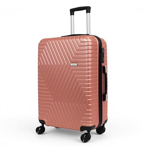 STRAVIA Del – Großer Koffer 75 cm – Leichtes & Robustes ABS – Hartschalenkoffer – Zahlenschloss – 4 ultraleise Doppelrollen 360° – Candy Pink – 76x50x28 cm
