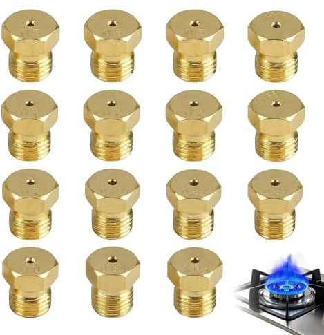 JIXLOUR Buses à Gaz Butane Universelles, 15 Pièces – Jeu de Conversion de Buses à Gaz Butane pour Cuisinière à Gaz, Four à Gaz et Injecteurs de Gaz
