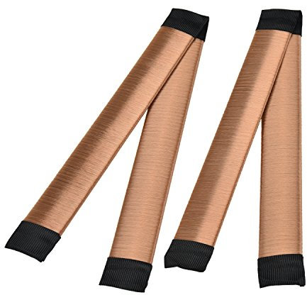 Pretop 2er Pack Mädchen Damen Hair Styling Tool Donut Hair Bun Maker [hellbraun] French Twist Haar Brötchen Styling Braid Halter Werkzeug (Perfekt für lange und dicke Haare)