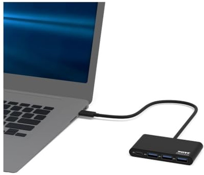 Port Designs Type C to 3 USB 3.0 and Type C Hub - Silver