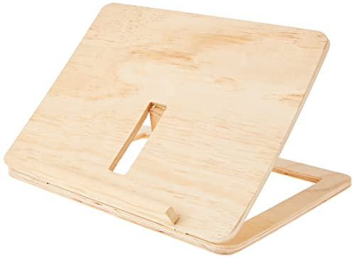 Rayher 62797000 plateau en bois 100% FSC, support à livre 28x21x3,4 cm, nature, Marron