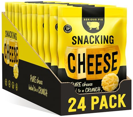 Serious Pig Snacking Cheese - Pure Cheese Crisps High Protein Zero Carb (24 x 24g)