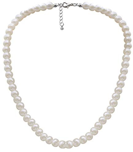 Holibanna Runde Nachahmung Perlenkette Hochzeit Perlenkette für Bräute (Weiß)