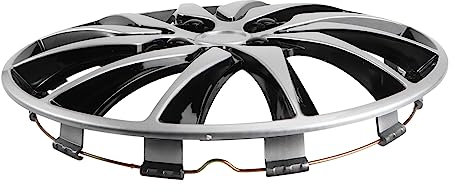 BESPORTBLE Radkappen 1Pc Universal Radzierblenden Autozubehör für 14 Zoll Räder Standard Stahlfelgen aus robustem Kunststoff 1STK (Silber Schwarz)