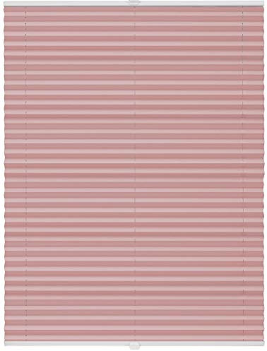 ondeco Plissee ohne Bohren mit Klemmträger, Sonnenschutz für Fenster innen, Jalousien Fenster ohne Bohren Blickdicht, Faltrollo Sichtschutz für Tür Fensterrahmen, Rollo Rosa 40x130 cm