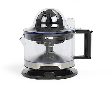 Livoo – Presse-agrumes électrique DOD188 – 40W, 500ml, 2 cônes, sélecteur de pulpe, accessoires amovibles