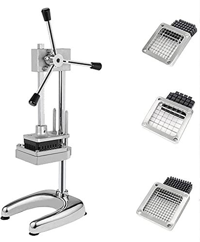 CJCSM Coupe-Frites Vertical, Machine à Frites à Trois Lames, Argent