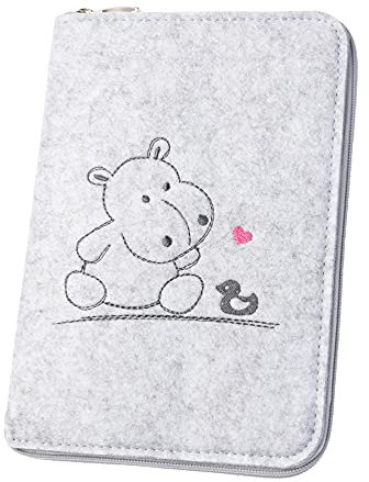 luxdag U-Heft Hülle mit Reißverschluss aus Filz (Farbe & Motiv wählbar) - Hülle für Kinderuntersuchungsheft & Impfpass - Organizer - Geschenk für werdende Mütter & Baby