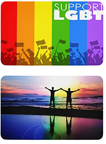 Naanle LGBT Support Rainbow Kühlschrankmagnete Kühlschrankmagnete 2er Set Spind Magnete Geschirrspüler Magnet Schild Magnetplatte für Zuhause Küche Büro Schränke Waschmaschine Deko