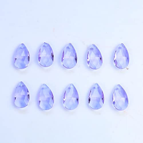 QJZM 10 STÜCKE 28 mm Tear Drop Kristallprisma Klarglas Kronleuchter Kristallteile DIY, Lila, China