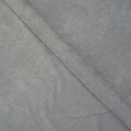 Corduroy Fabric 8 Wale Material Jumbo Cord 60 Inch 150cm Wide Clothing Trousers (Per Metre, Grey)