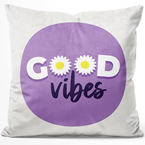 JUNIWORDS Kissen, Good Vibes, 40 x 40 cm, Flauschig Samtweich Weich (1003840)