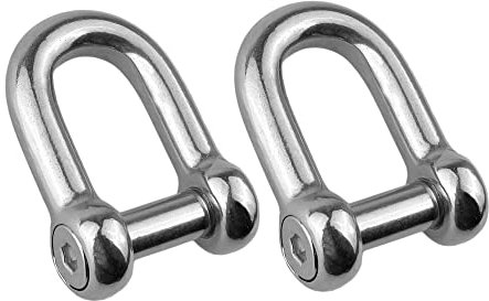 GATE14® Grillo in Acciaio Inox con Perno a Vite a Scomparsa, Forma a D, Ø 6 mm - 2 Pz
