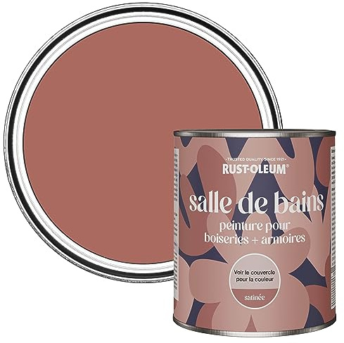 Rust-Oleum Red Moisture Resistant Bathroom Wood and Cabinet Paint in Satin Finish - Salmon 750ml