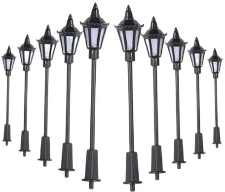 RANRAO 30 Stück Modell Bahn Lampe, Mini Laternenpfahl, Modelleisenbahn Zug Hof Lampe Straßenlaterne Beleuchtung Lampe, H0 TT LED Leuchte Minigarten Dekor für Eisenbahn Puppenhaus Mikro Landschaft