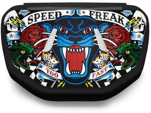 Battle Sports Novelty Fußball-Rückenplatte – Hartschale für den unteren Rücken mit konturiertem Schaumstoff für hohen Aufprallschutz – Erwachsene, Speed Freak, mehrfarbig
