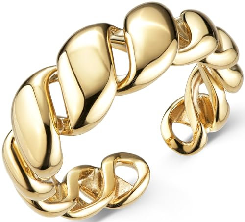 Dazz Ring Allura Twist mit Geschenktasche und Präsentationsrahmen Damenring Edelstahl 18 Karat vergoldet perfektes Schmuckgeschenk für jede Gelegenheit