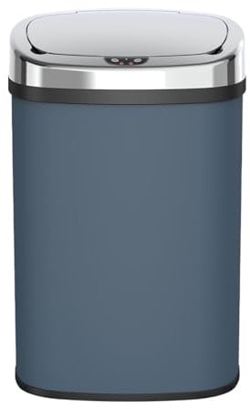 Poubelle de cuisine automatique 58L MAJESTIC grande capacité gris mat en acier INOX avec cerclage