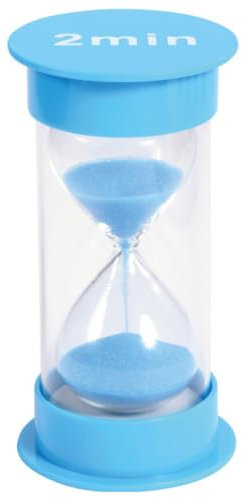 ATC Handels GmbH Sanduhr groß mit verschiedenen Zeitabläufen - von 30 Sekunden bis 30 Minuten - Maße: 12 x 6,5cm - Stundenglass, Zeituhr, Eieruhr, Stundenmesser, Zeitmesser mit Sand (blau, 2 min)