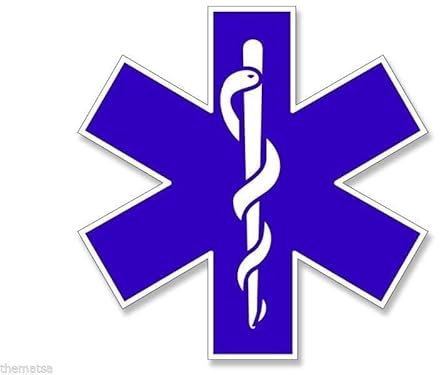 WildeBabsKLBT 11cm Hochwertiger Auto-Aufkleber Sticker Decal Autoaufkleber Aufkleber-Folie Wetterfest Star of Life EMT Blue Caduceus F2692